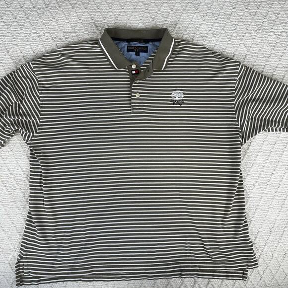 Tommy Hilfiger Wakefield Valley Golf Polo Shirt Men's Large Striped Cotton - Picture 1 of 7